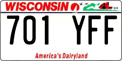 WI license plate 701YFF