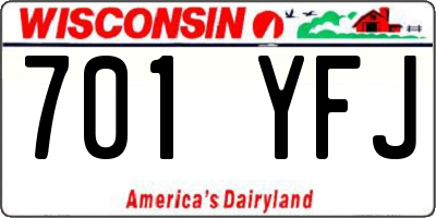 WI license plate 701YFJ