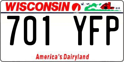 WI license plate 701YFP