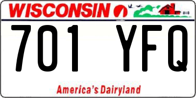 WI license plate 701YFQ