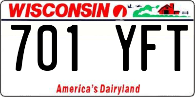 WI license plate 701YFT