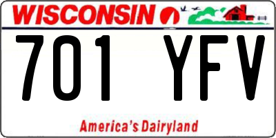 WI license plate 701YFV