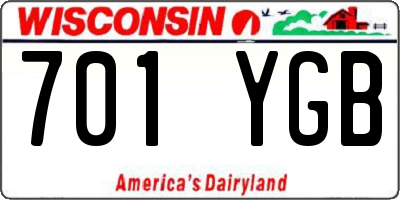 WI license plate 701YGB