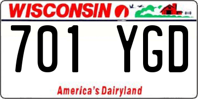 WI license plate 701YGD
