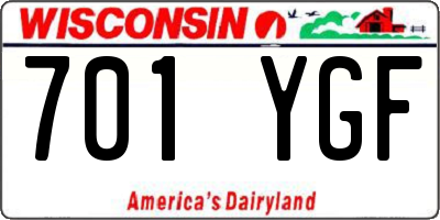 WI license plate 701YGF