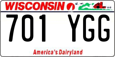 WI license plate 701YGG