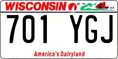 WI license plate 701YGJ