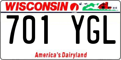 WI license plate 701YGL