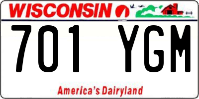 WI license plate 701YGM