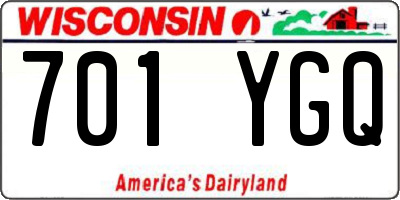 WI license plate 701YGQ