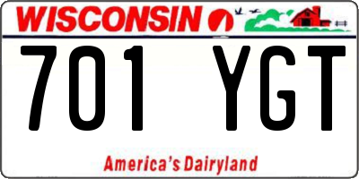 WI license plate 701YGT