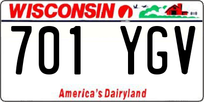 WI license plate 701YGV