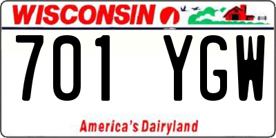 WI license plate 701YGW