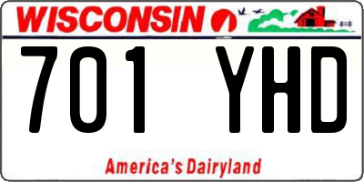 WI license plate 701YHD