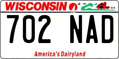 WI license plate 702NAD