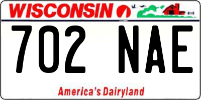 WI license plate 702NAE