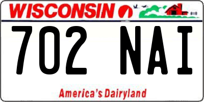 WI license plate 702NAI