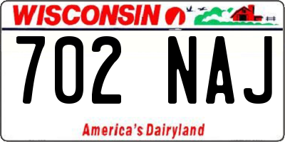 WI license plate 702NAJ