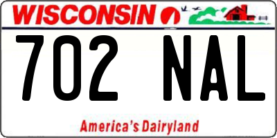 WI license plate 702NAL