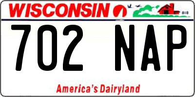 WI license plate 702NAP