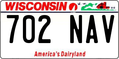 WI license plate 702NAV