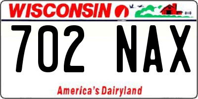 WI license plate 702NAX