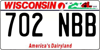 WI license plate 702NBB