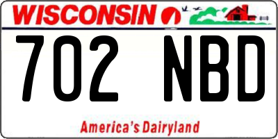 WI license plate 702NBD