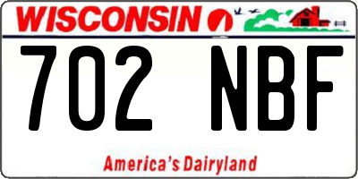 WI license plate 702NBF