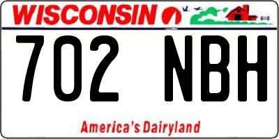 WI license plate 702NBH