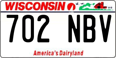 WI license plate 702NBV