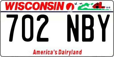 WI license plate 702NBY