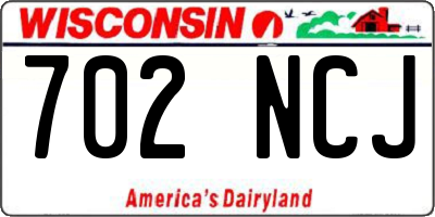 WI license plate 702NCJ