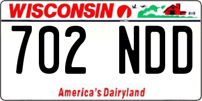 WI license plate 702NDD