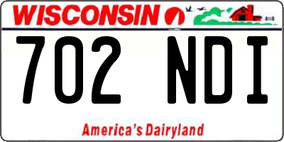 WI license plate 702NDI