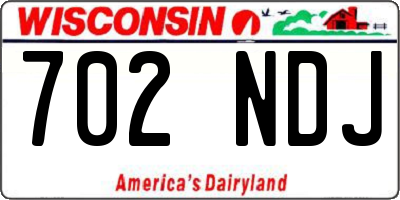 WI license plate 702NDJ