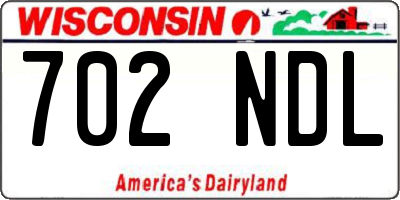 WI license plate 702NDL