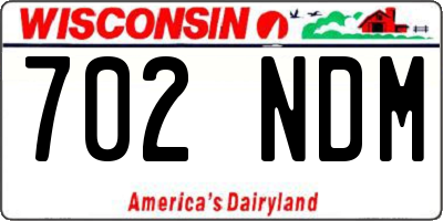 WI license plate 702NDM