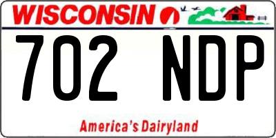 WI license plate 702NDP