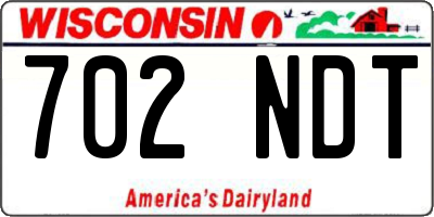 WI license plate 702NDT