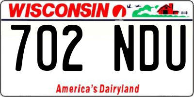 WI license plate 702NDU