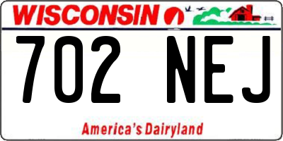 WI license plate 702NEJ