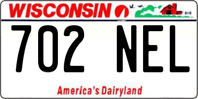 WI license plate 702NEL