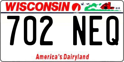 WI license plate 702NEQ