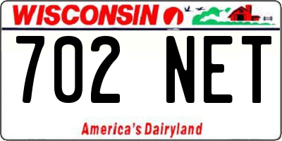 WI license plate 702NET