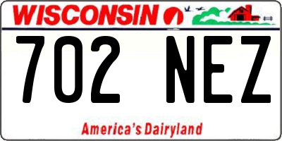 WI license plate 702NEZ