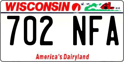 WI license plate 702NFA