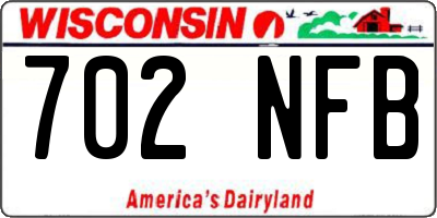 WI license plate 702NFB