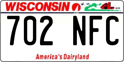 WI license plate 702NFC