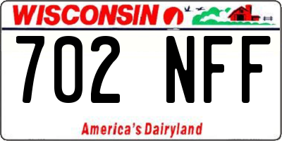 WI license plate 702NFF